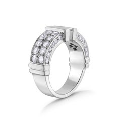 Diamant Semi Eternity Gold Band Ring Nachlass feiner Schmuck