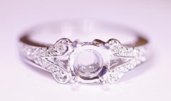 Diamond Semi Mount 14 Karat White Gold .40 Carat Total Weight of Diamonds