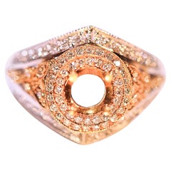 Diamond Semi Mount 18 Karat Yellow Gold White Gold Engagement Fashion Ring