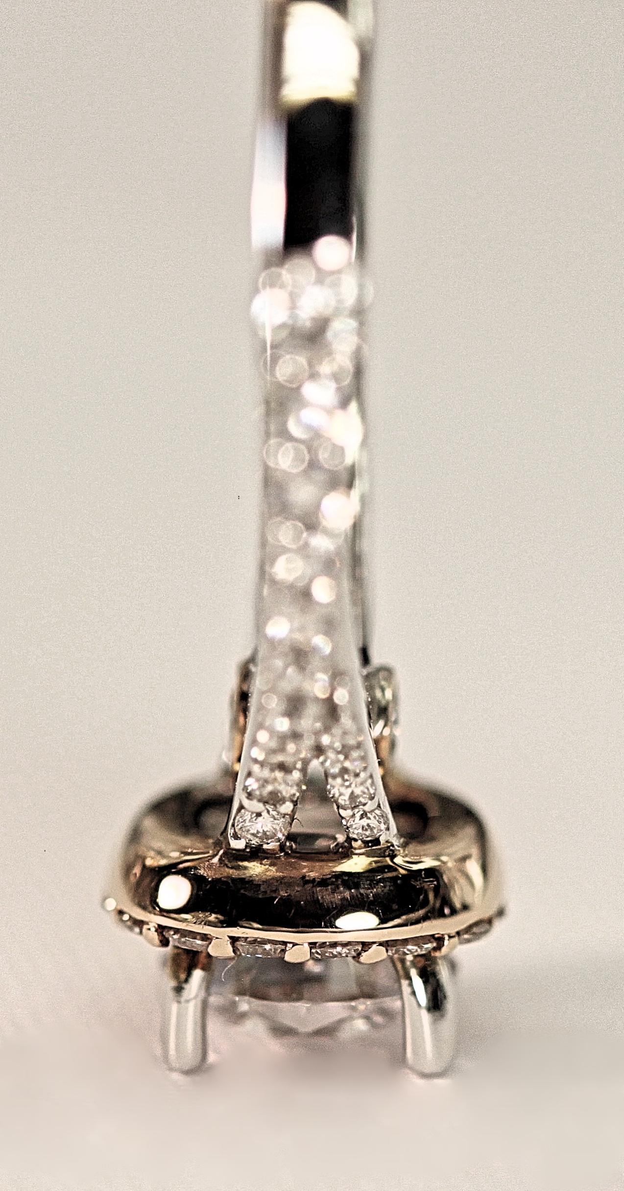 Diamond Semi Mount Engagement Bridal Ring 14 Karat Rose and White Gold .53 Carat For Sale 1