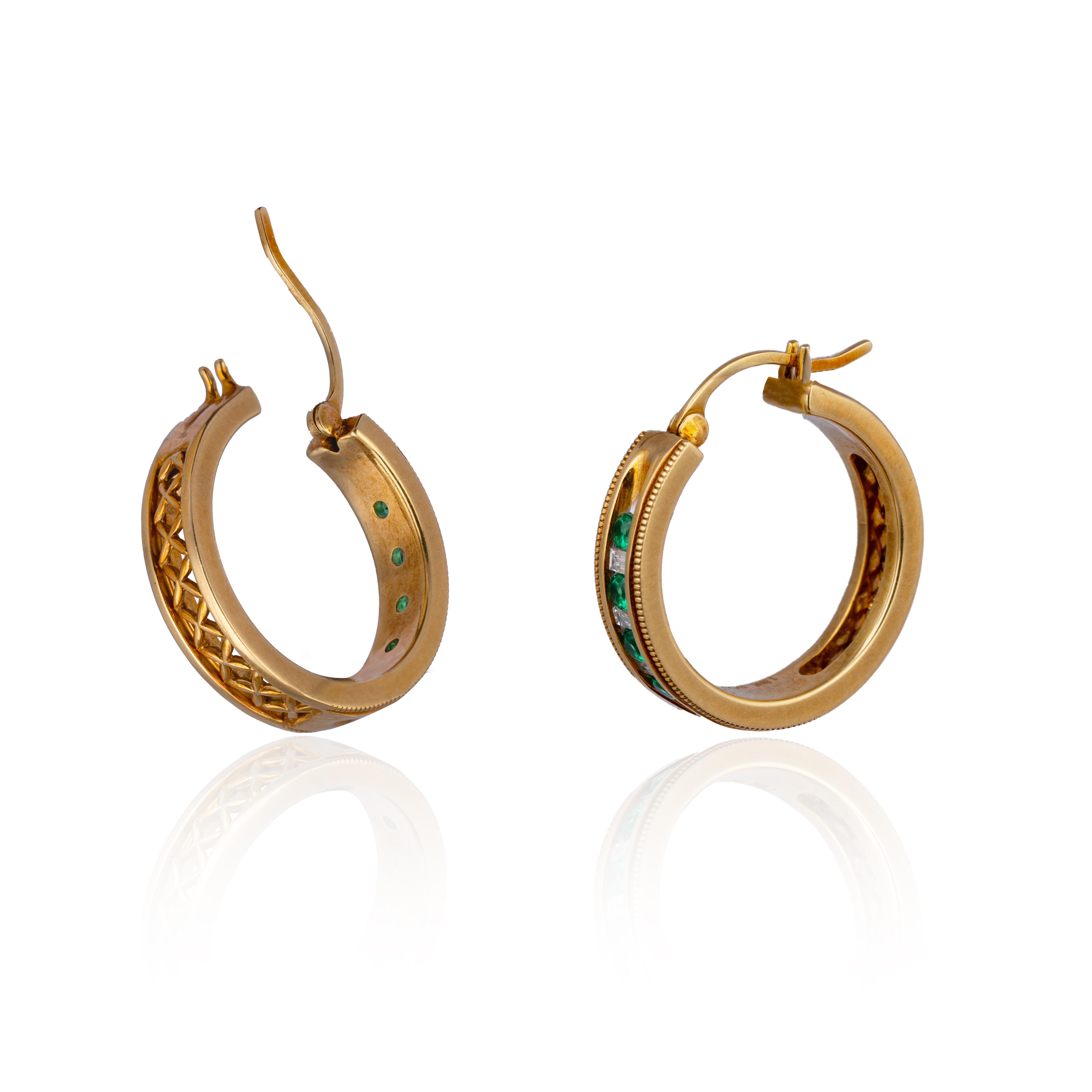 Diamant-Halbedelstein-Ohrring aus 18k Gold  Damen im Angebot