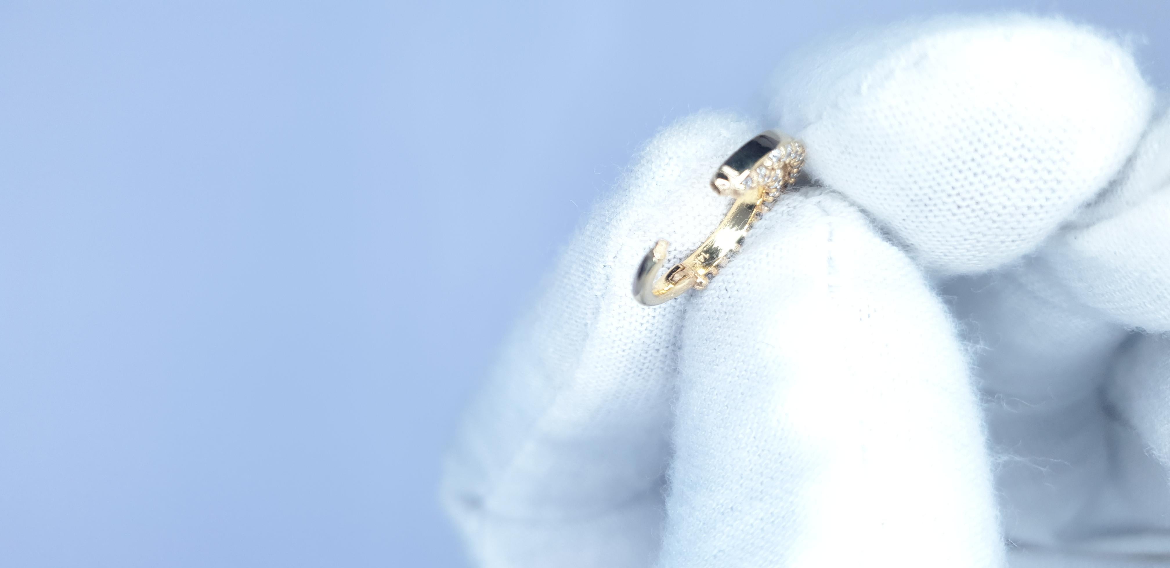 Diamond Septum 14k Solid Gold Ring Piercing Nose Pin in 16 gauge For Sale 5