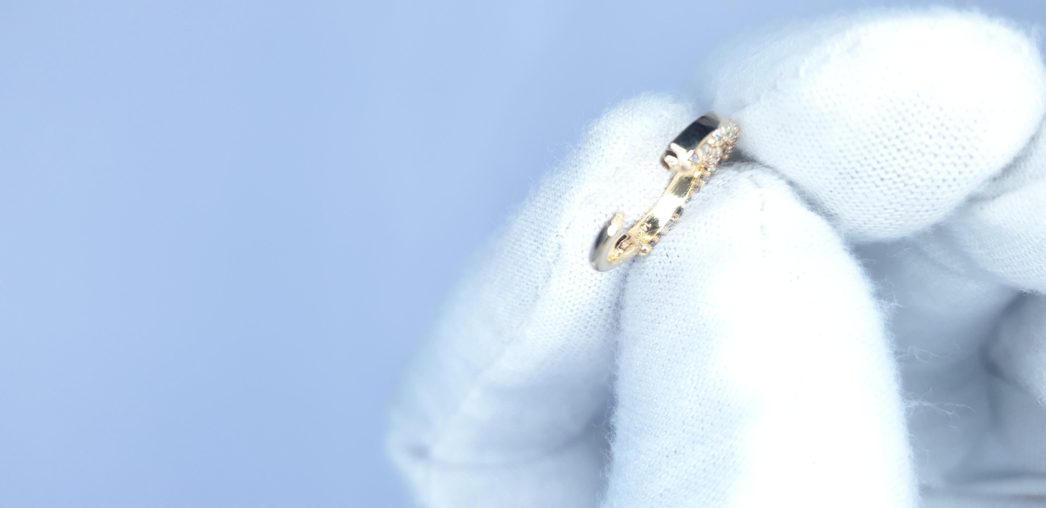 Diamond Septum 14k Solid Gold Ring Piercing Nose Pin in 16 gauge For Sale 7