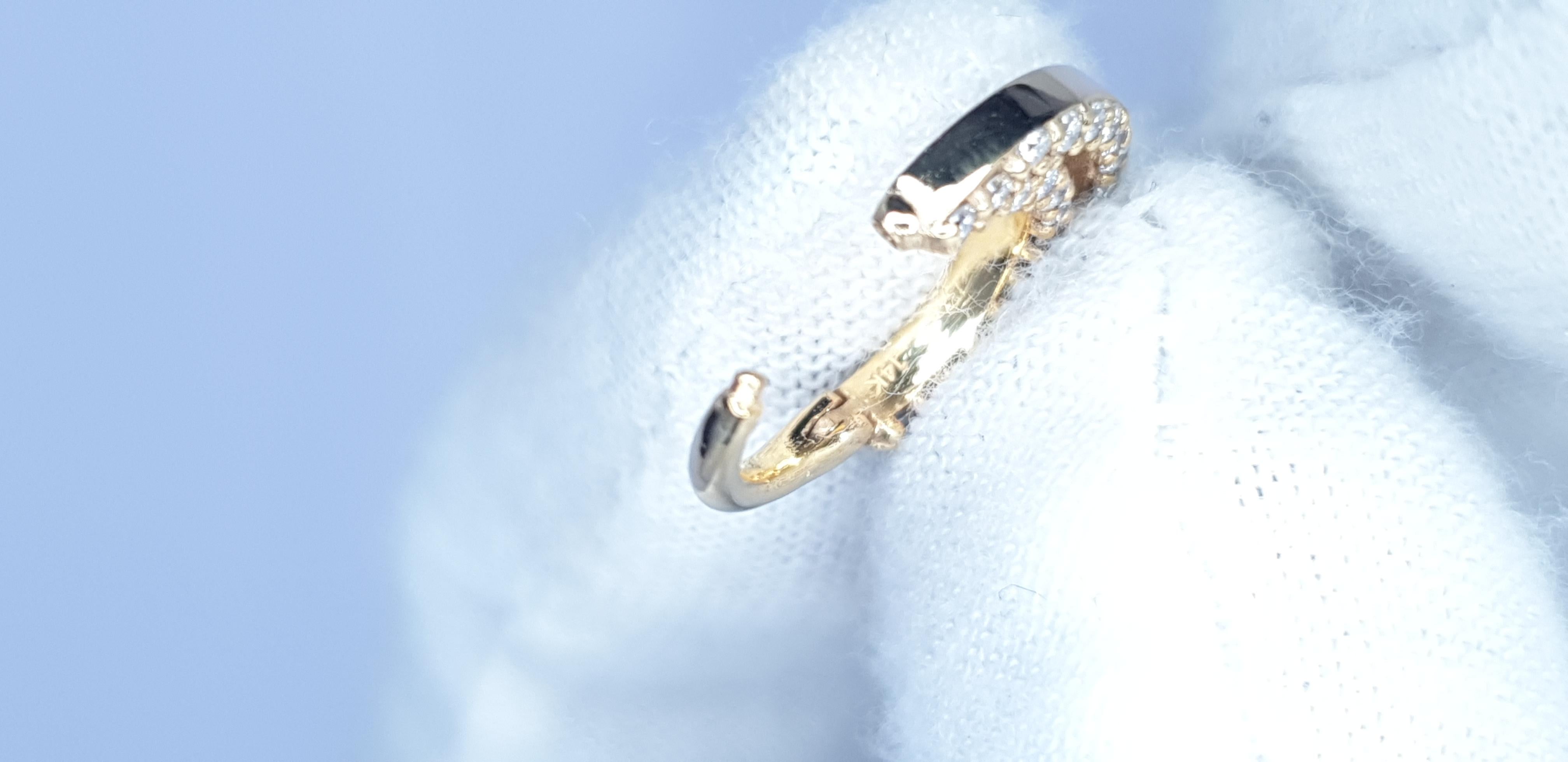 Diamond Septum 14k Solid Gold Ring Piercing Nose Pin in 16 gauge For Sale 12