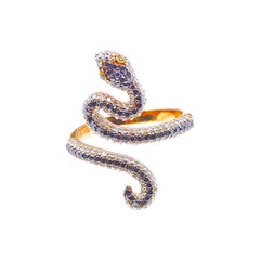 Diamond Serpent Ring in 18 Karat Rose Gold