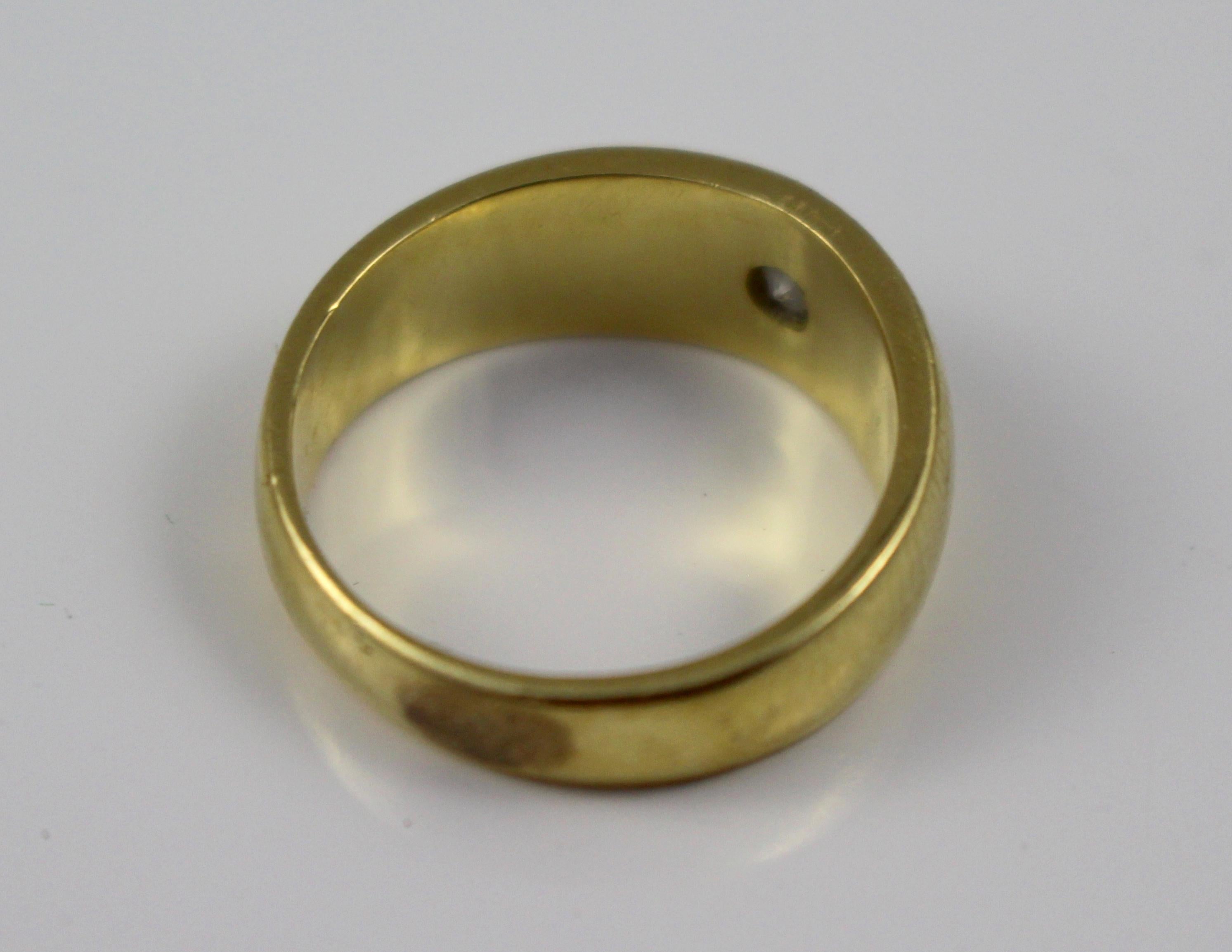 20th Century Diamond Set 18-Carat Gold Signet Ring For Sale