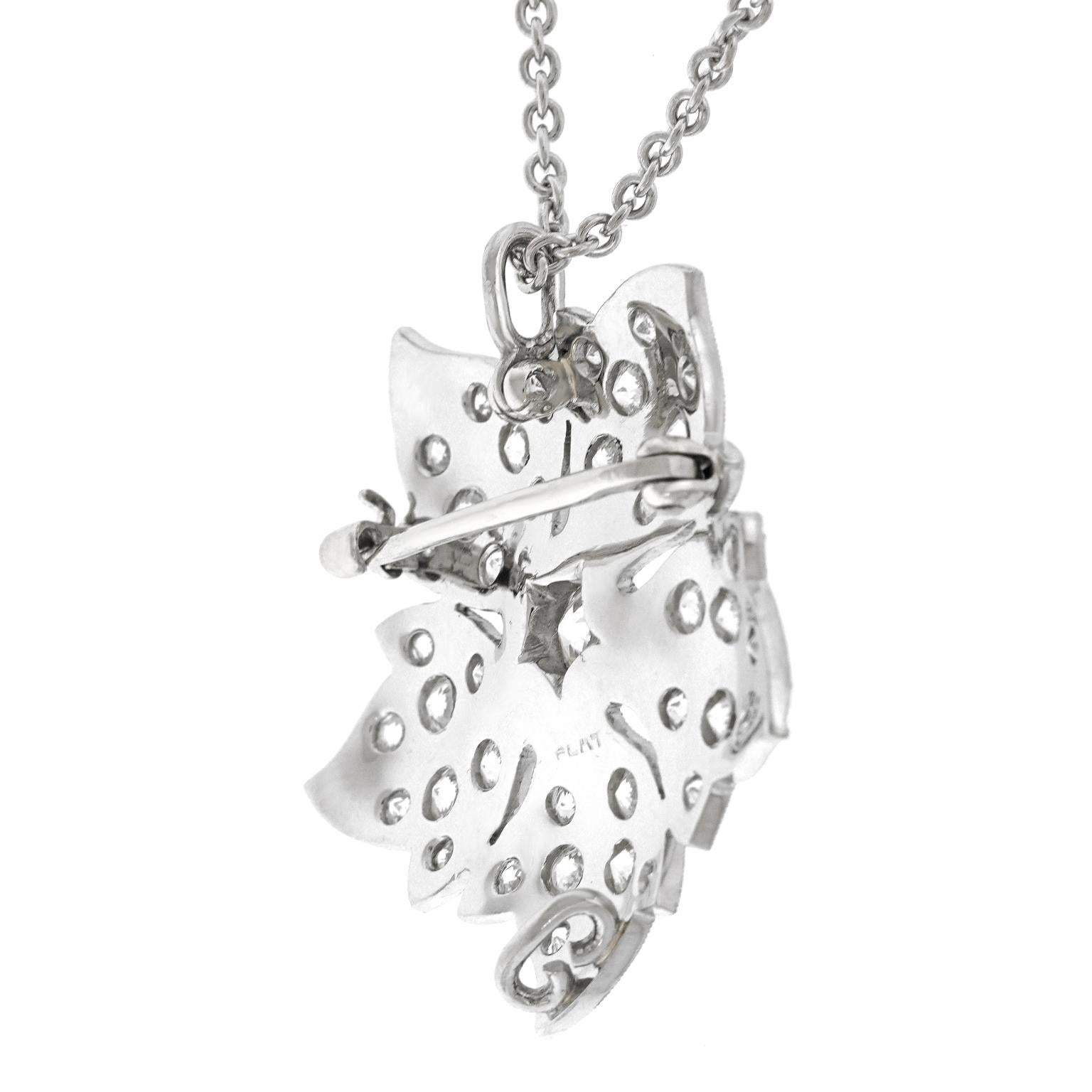 Diamond-set Brooch Pendant For Sale 3