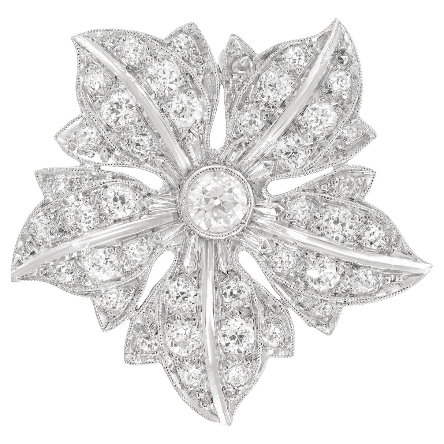Diamond-set Brooch Pendant For Sale