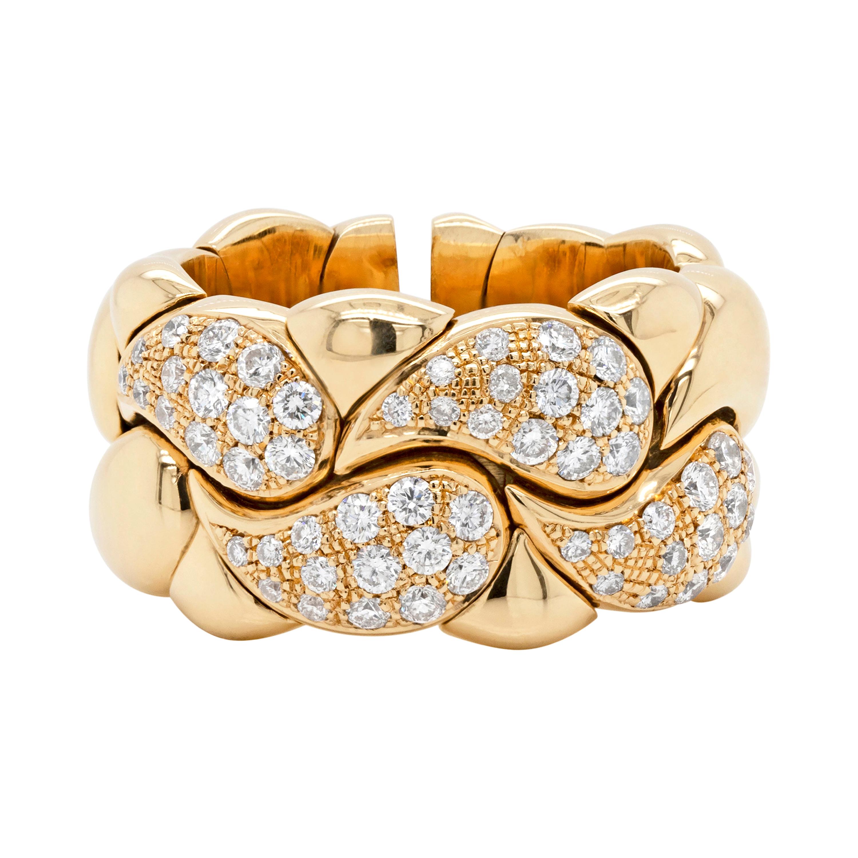 Diamantbesetzter Chopard Casmir 18 Karat Gold Kleiderring