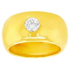 Diamond-Set Chunky Gold Ring