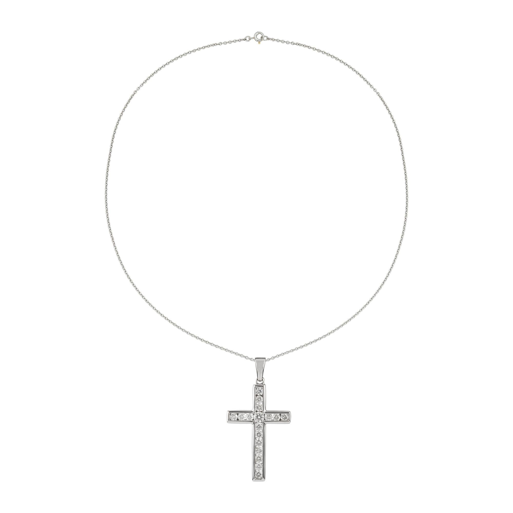 Modern Diamond Set Cross Pendant For Sale