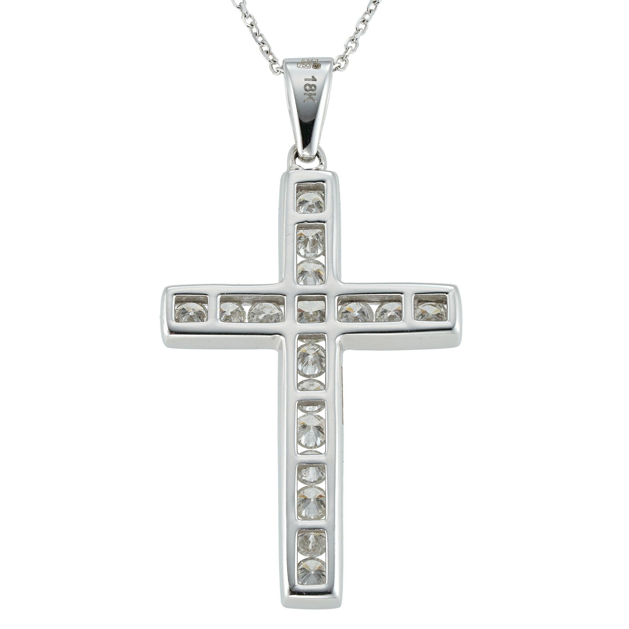 Women's or Men's Diamond Set Cross Pendant For Sale