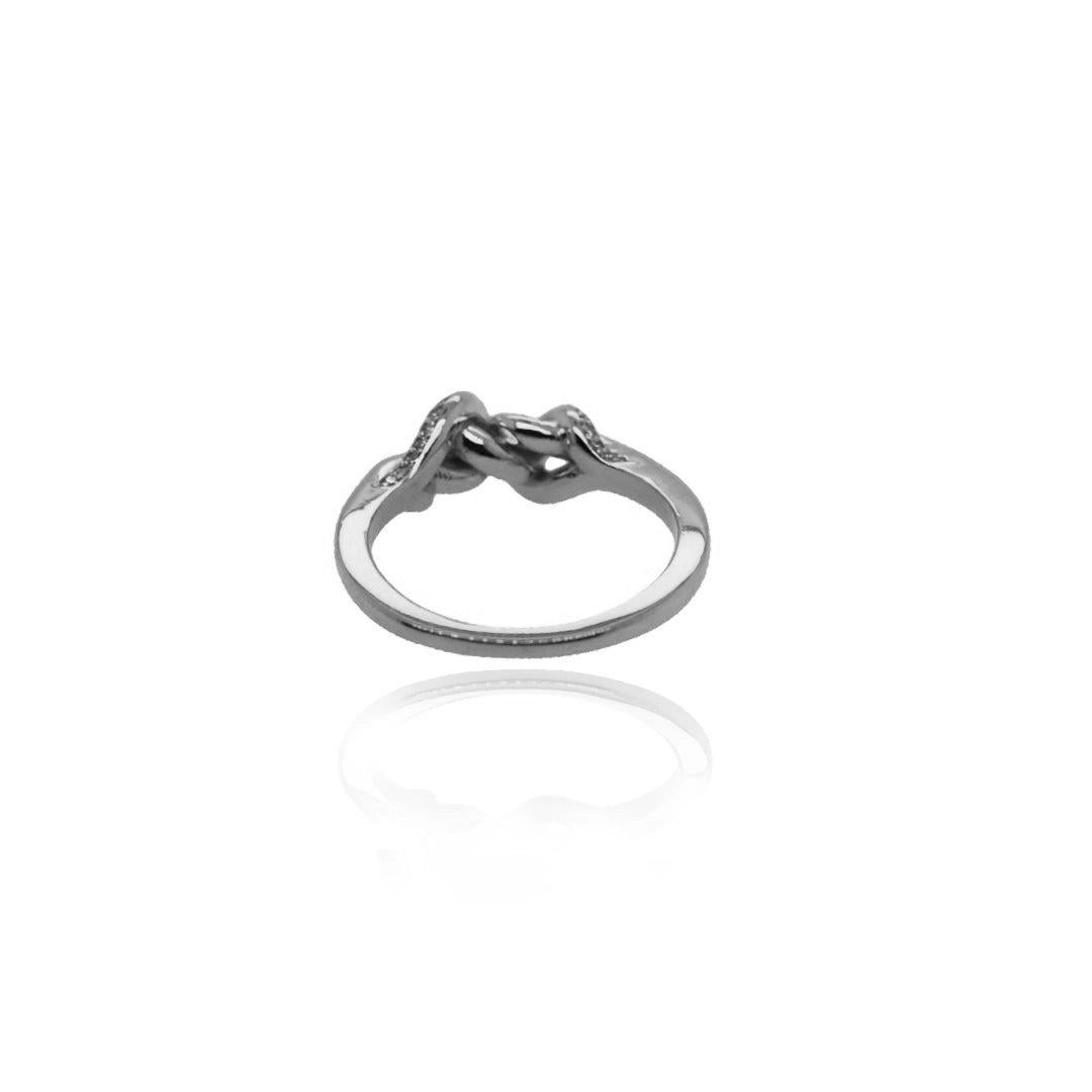 Im Angebot: Diamantbesetzter Doppelknotenring () 6