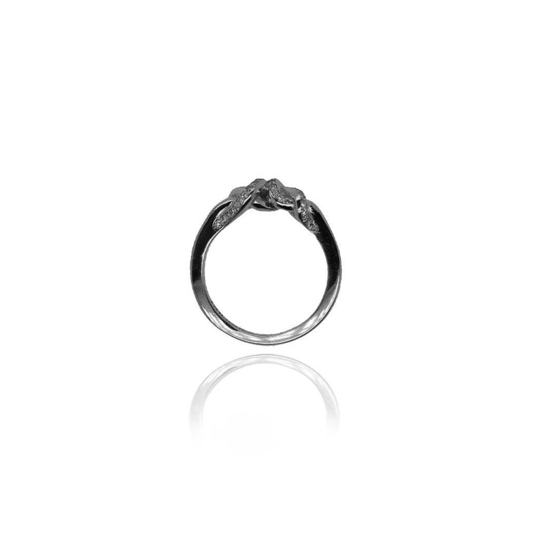 Im Angebot: Diamantbesetzter Doppelknotenring () 7