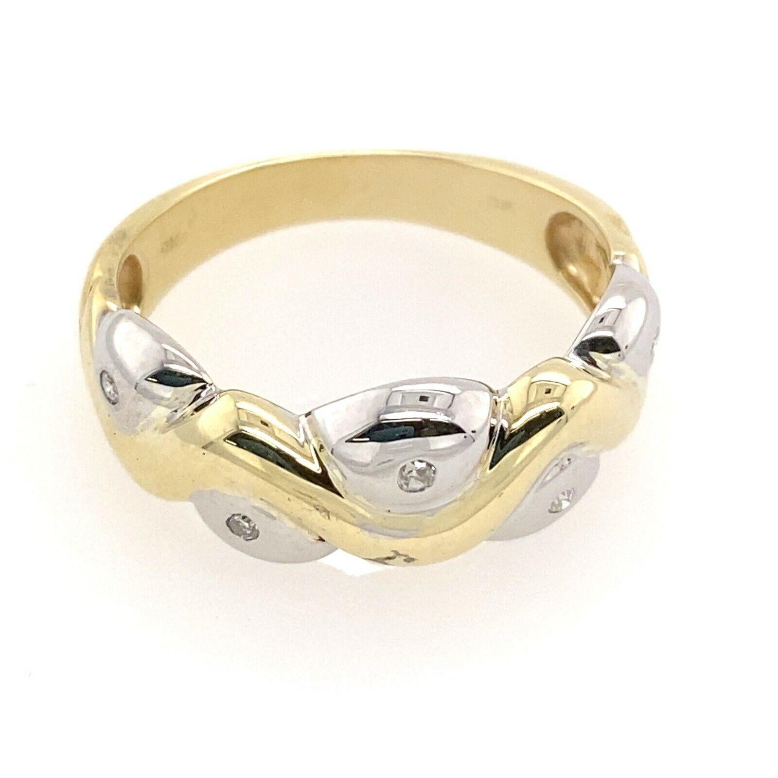 Round Cut Diamond Set Dress Ring in 9ct Yellow & White God For Sale
