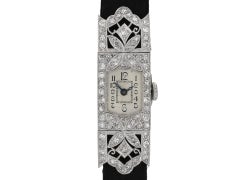Art Deco diamond set dress watch, circa 1935.