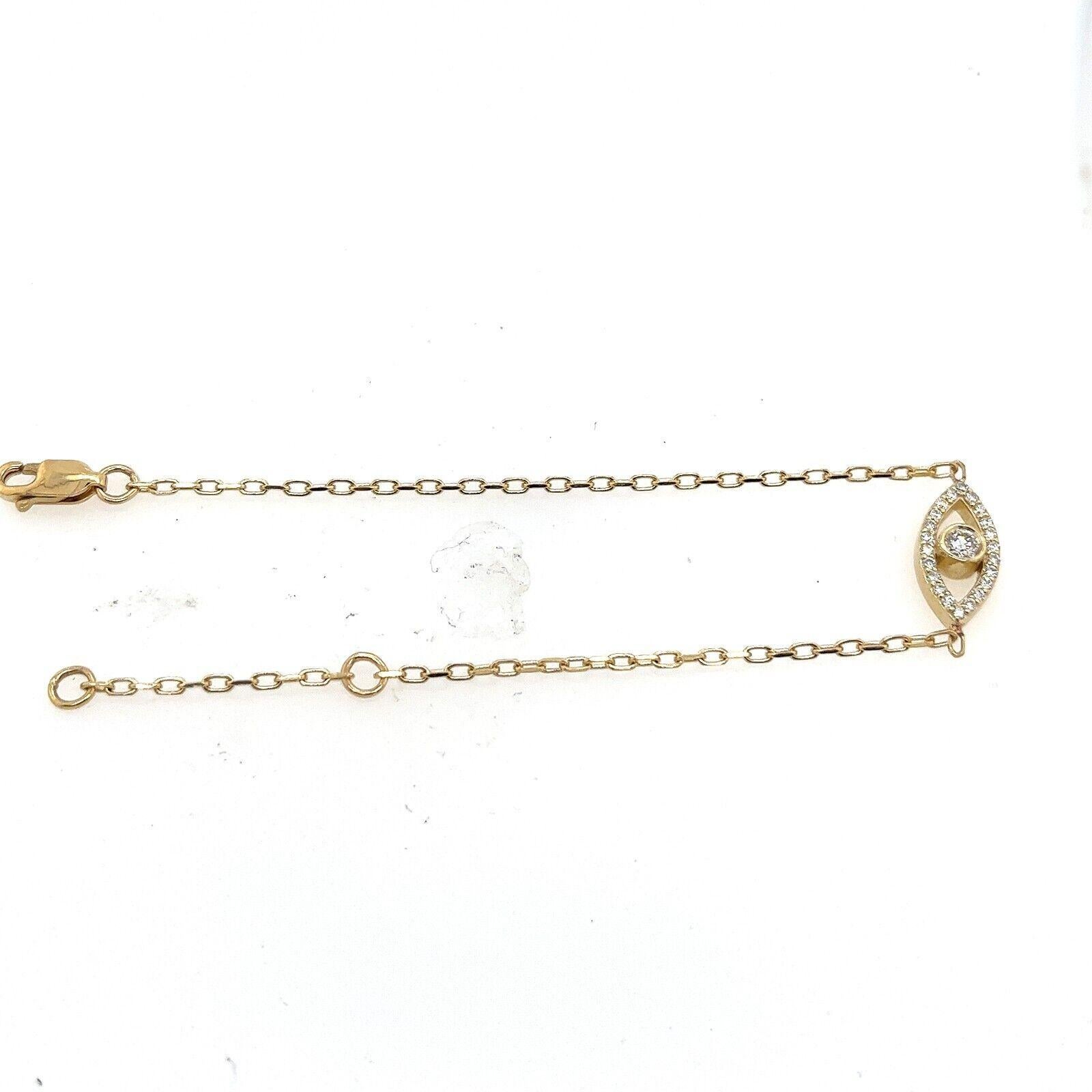 Round Cut Diamond Set Evil Eye Bracelet Set with 0.25ct G/SI in 9ct Yellow Gold