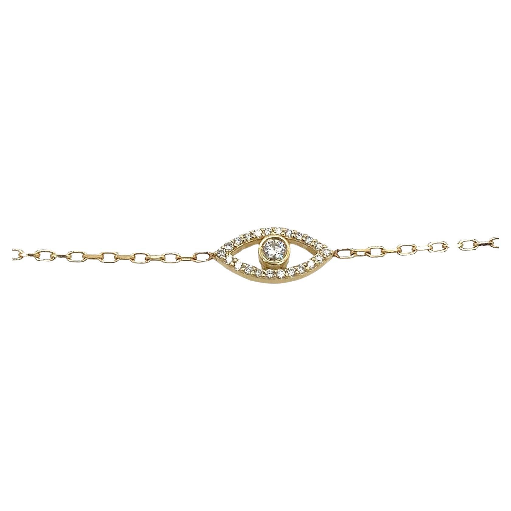 Diamond Set Evil Eye Bracelet Set with 0.25ct G/SI in 9ct Yellow Gold