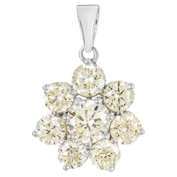Diamantbesetzter Blumenanhänger 7,03 Karat