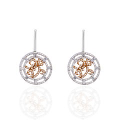 Diamond  pendant Set with earrings in 18k gold