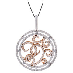 Diamond  pendant Set with earrings in 18k gold 