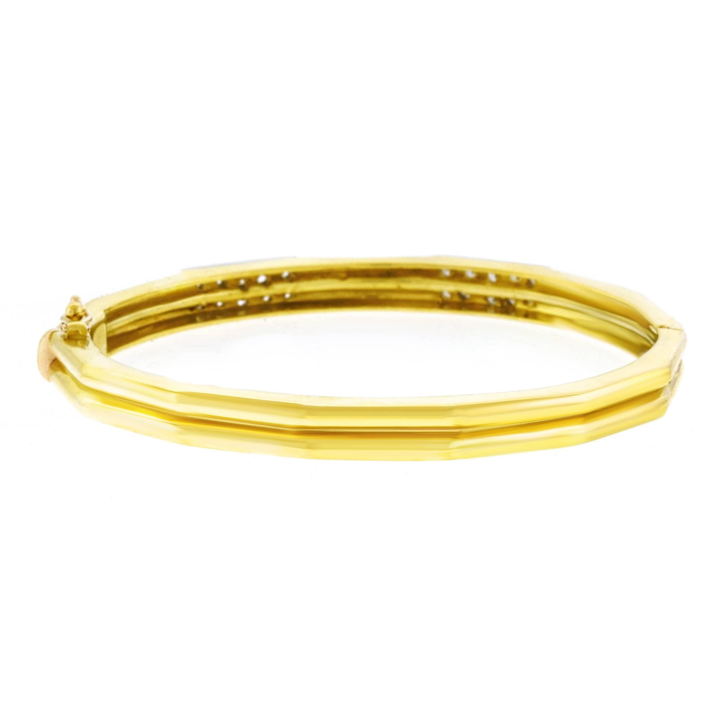 Diamond Set Gold Bangle Bracelet 3