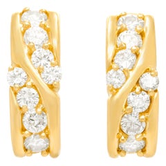 Diamond Set Gold Earrings