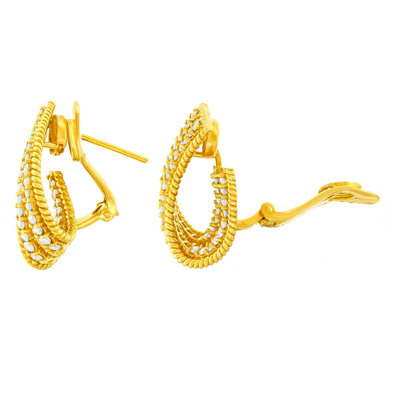 Diamond-Set Gold Earrings Swiss 1