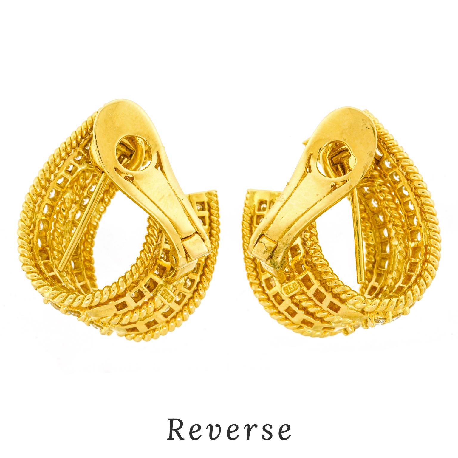 Diamond-Set Gold Earrings Swiss 3