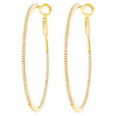 Diamond Set Gold Hoop Earrings