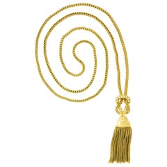 Diamond Set Gold Tassel Necklace Diamond Set Gold Tassel Necklace