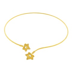Diamond Set Gold Wire Necklace
