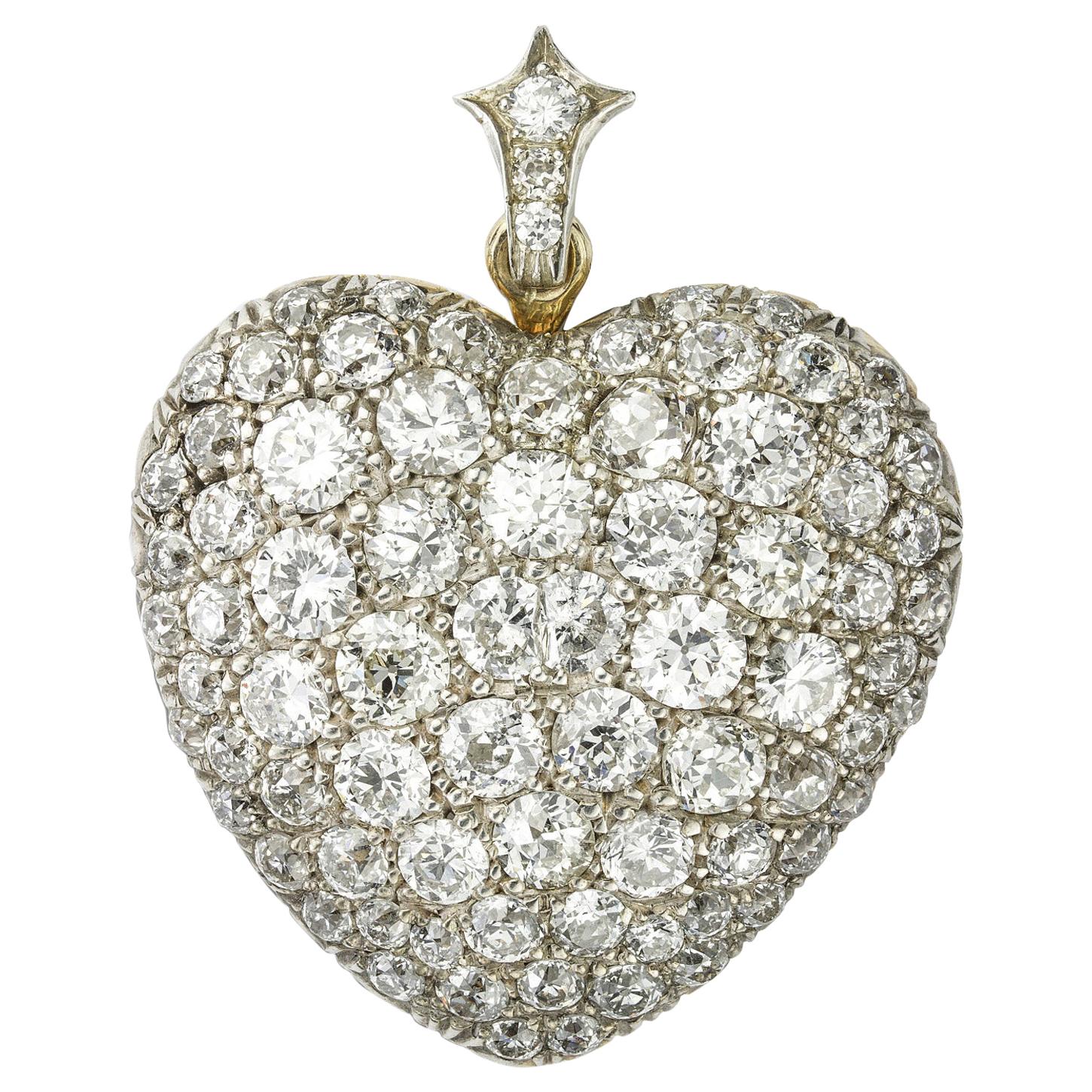 Colgante Corazón Engastado con Diamantes