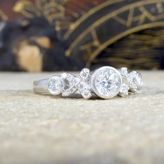 Diamond set Hugs and Kisses Ring in 18ct White Gold