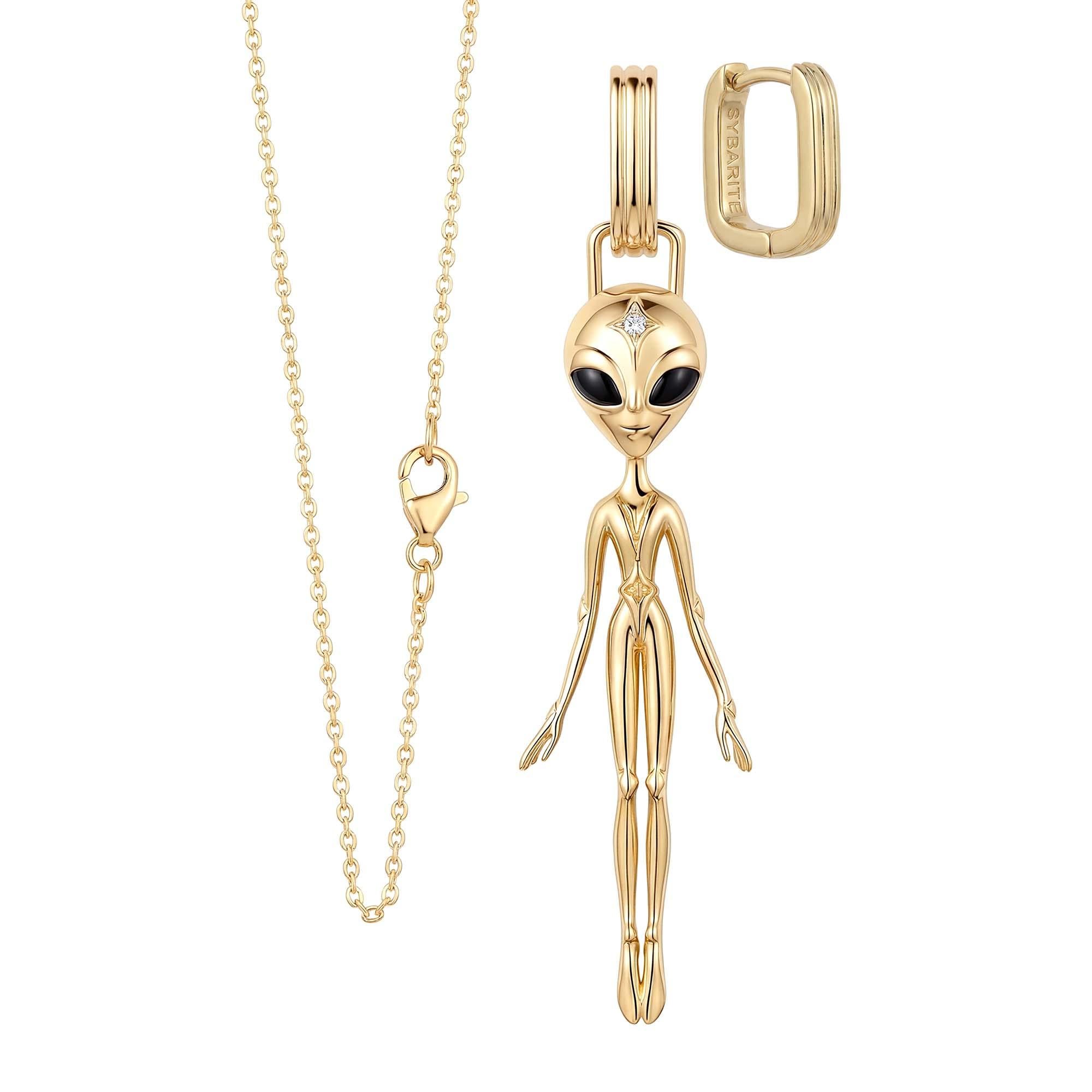 Diamond Set in 18K Vermeil Gold – She’s an Alien