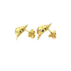Diamond Set Ladybird Earrings in 18ct Yellow Gold