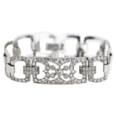 Diamond Set Platinum Link Bracelet, circa 1920s