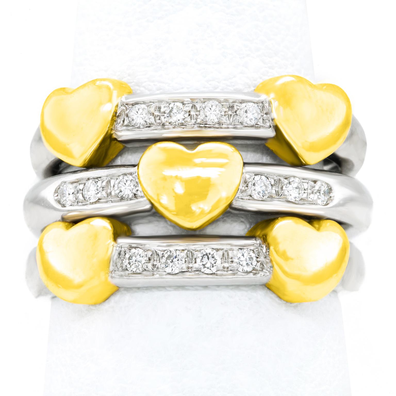 Diamond-Set Pop Art Heart Ring 2