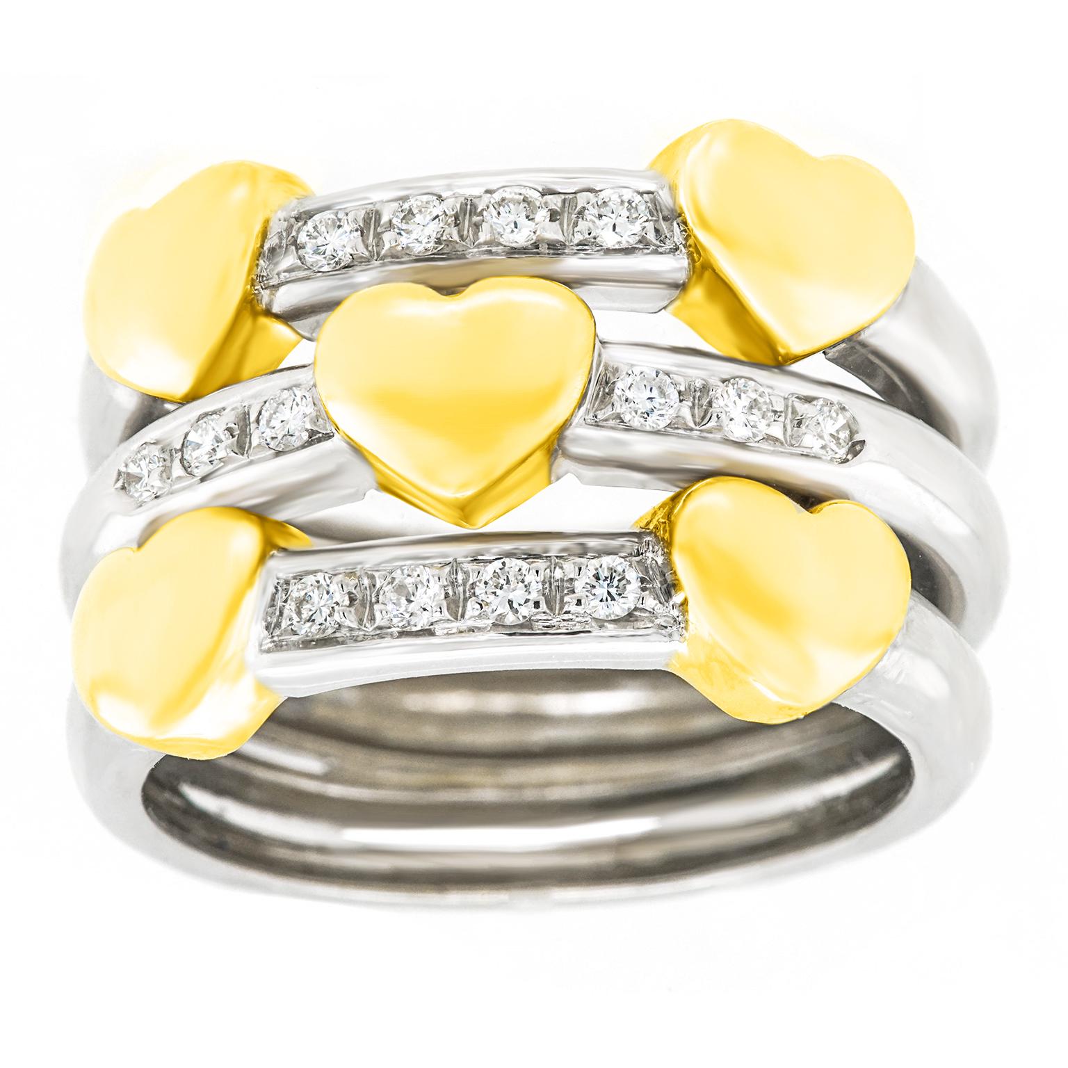 Diamond-Set Pop Art Heart Ring 4