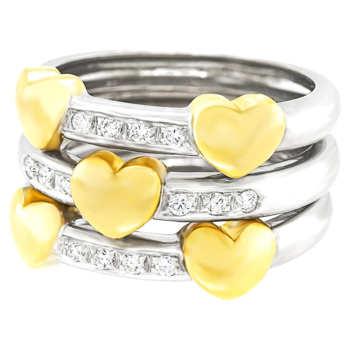 Diamond-Set Pop Art Heart Ring