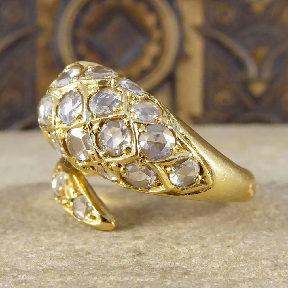 Diamond Set Serpent Snake 18 Carat Gold Ring In Good Condition In Yorkshire, West Yorkshire