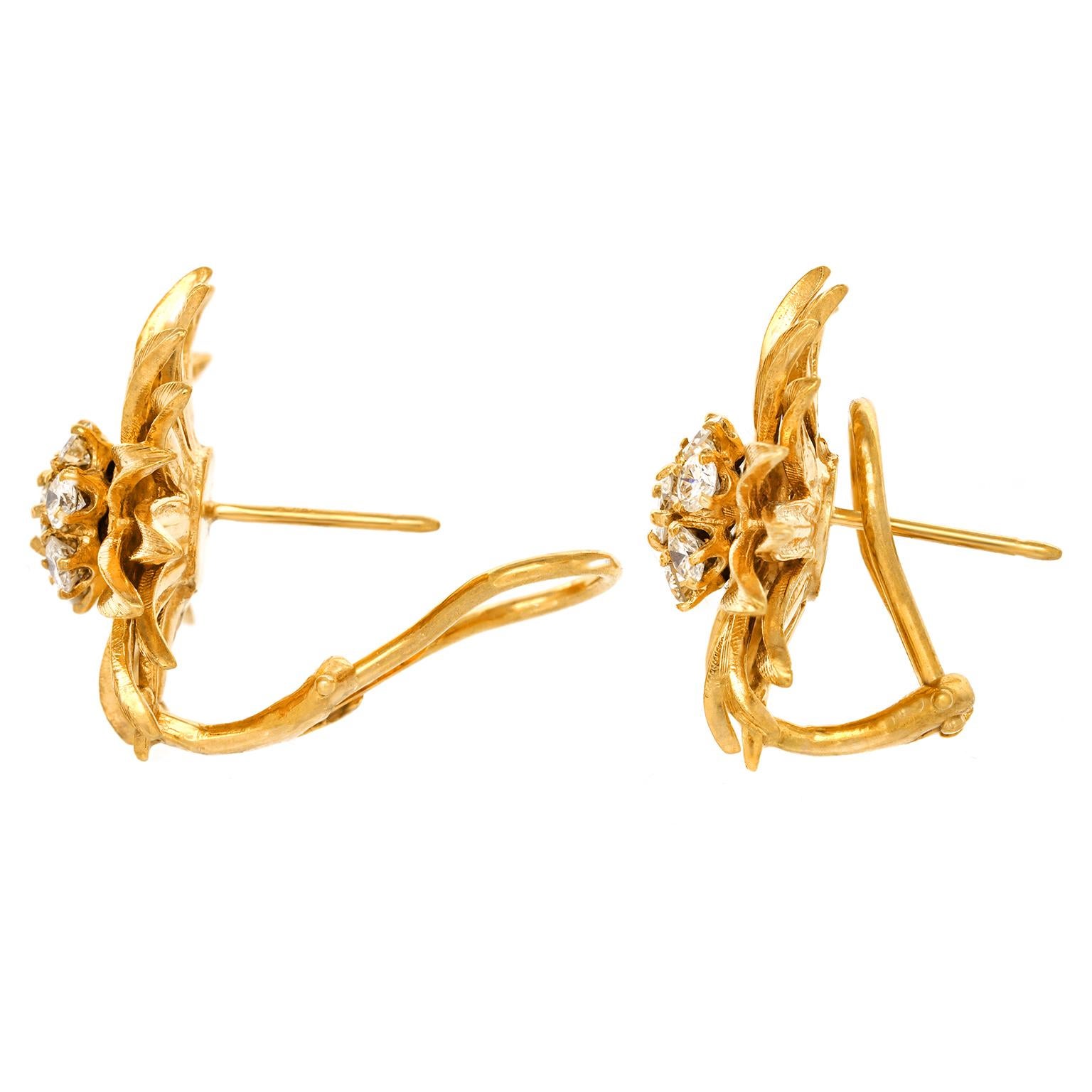 Diamond-set Sixties Flower Earrings 4