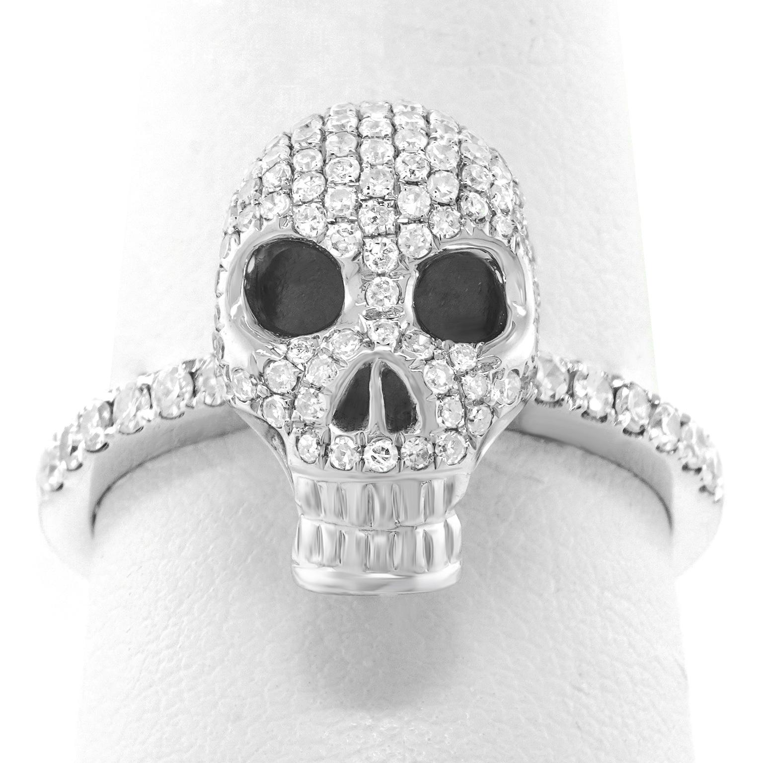 Diamond-set Skull Ring 6