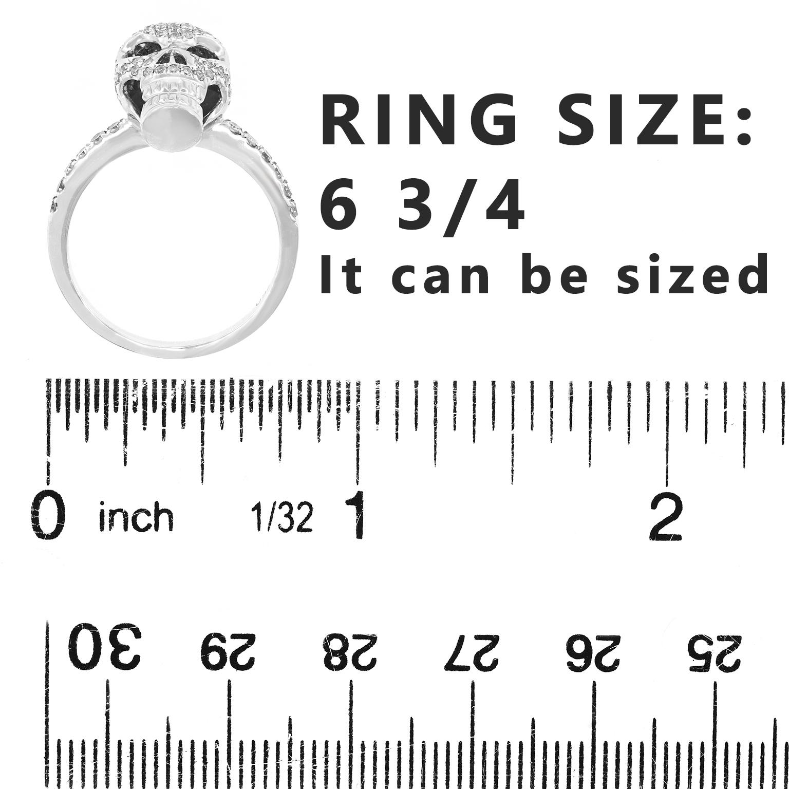 Diamond-set Skull Ring 1