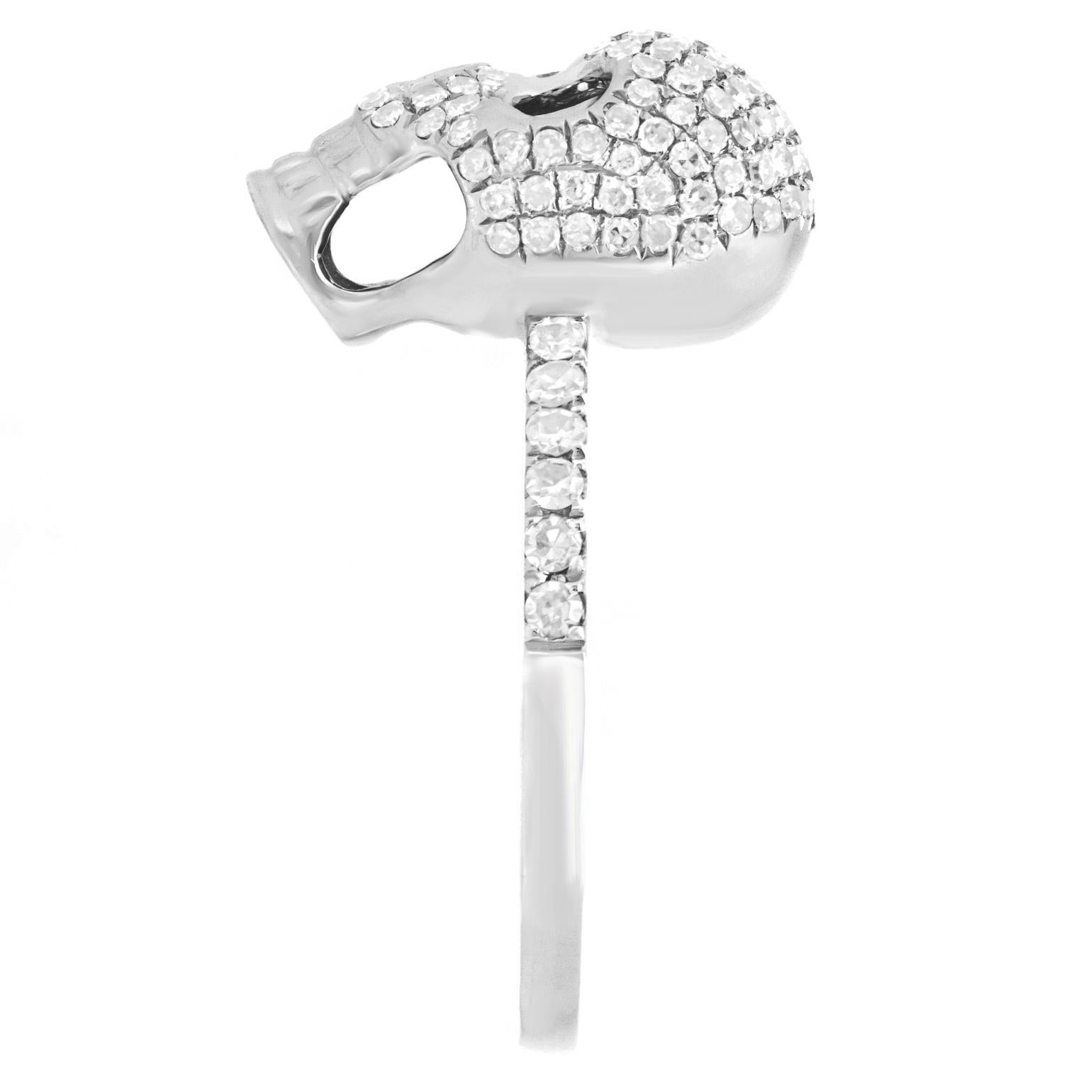 Diamond-set Skull Ring 2
