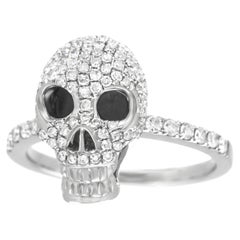 Diamond-set Skull Ring