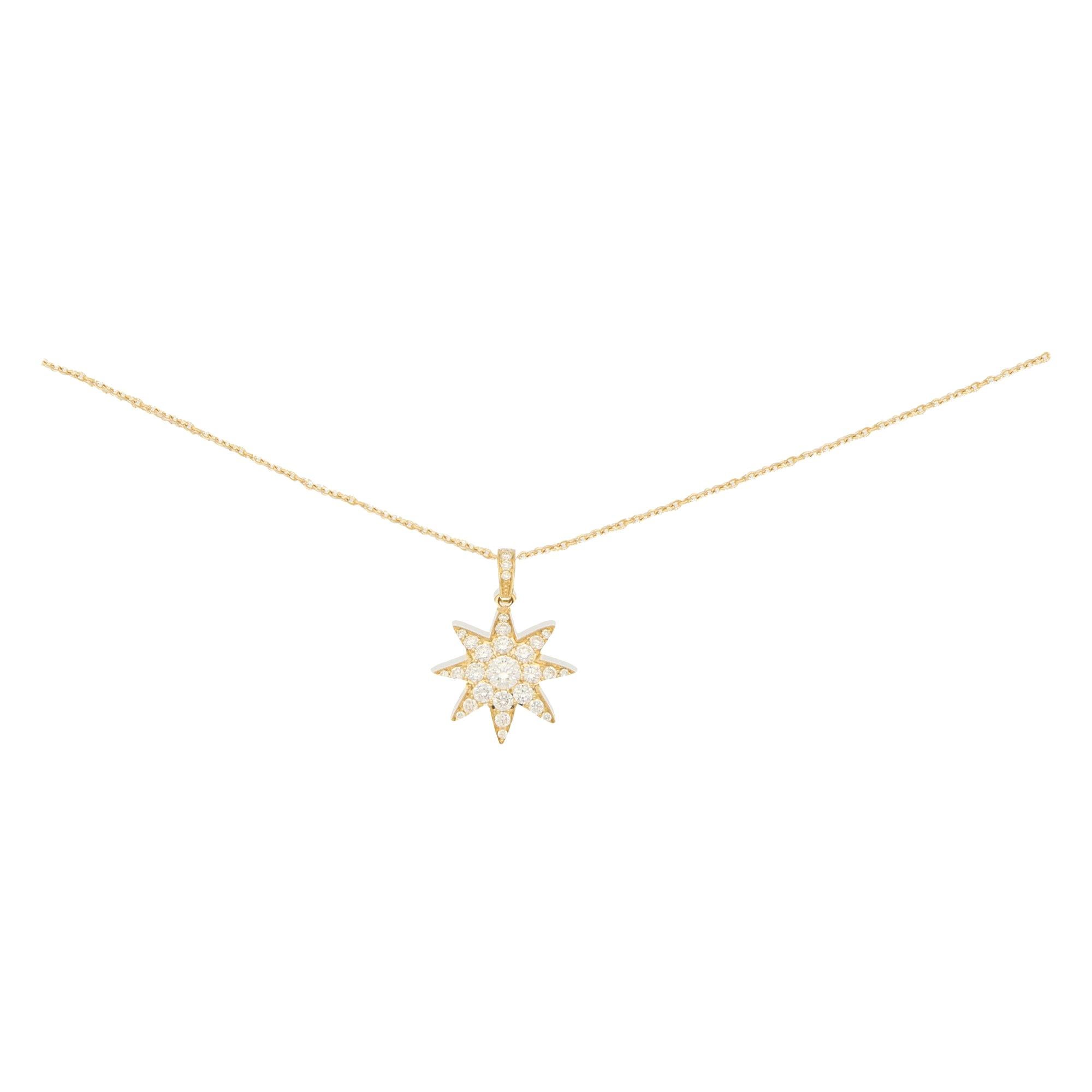 Contemporary Diamond Set Star Necklace 0.60 Carat For Sale