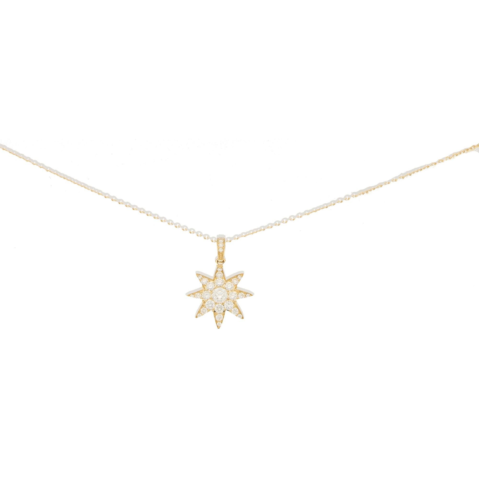 Diamond Set Star Necklace 0.60 Carat For Sale 1