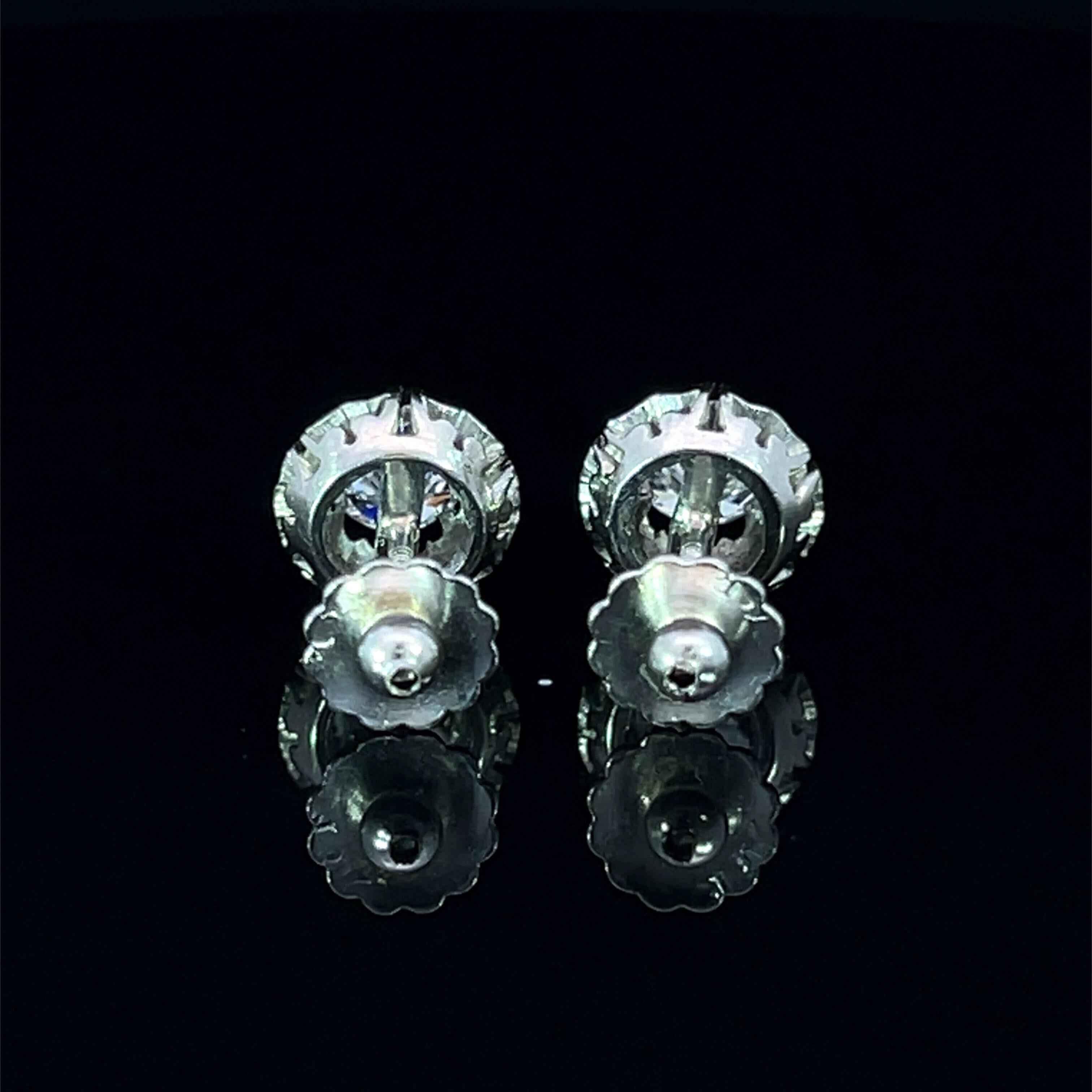 Art Deco Diamond Set Stud Earrings Circa 1930s For Sale