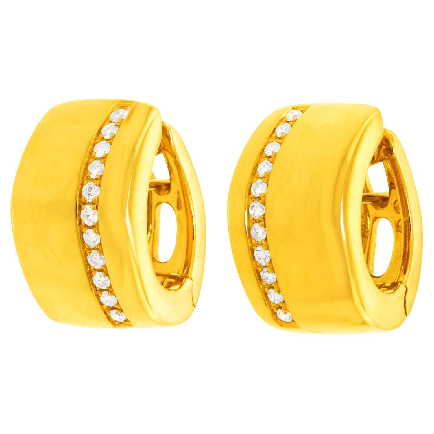Diamond-set Swiss Modernist Huggie Earrings